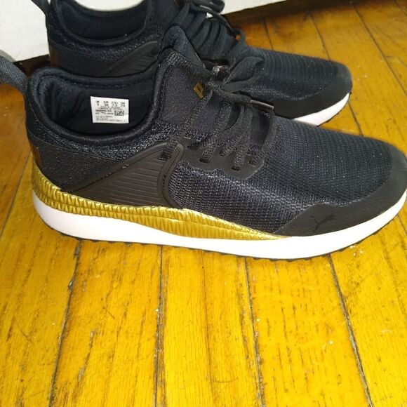 Puma 7.5 Pacer Next Cage running sneakers black gold - Picture 2 of 9